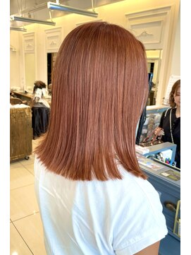 ネオリーブアイム 横浜西口店(Neolive aim) ブリーチなしカラー　ダブルカラー　オレンジベージュ　　横浜
