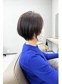 大人ショートボブ丸みショートカットマッシュショート前髪あり