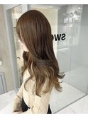 ブリーチなしのオリーブベージュ