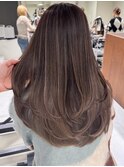 ハイライトバレイヤージュダブルカラーケアブリーチ20代30代