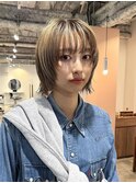 薬院【honen】セクションカラーショートボブレイヤーブリーチ