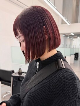 ニトバイアンキシム(nit by ahnkism) ボブミルクティーベージュブリーチダブルカラー堀江