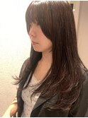 顔周りカット　ロングスタイル