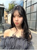 T211ザクザクレイヤーカットブルーブラック透明感グレージュ
