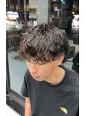 マッシュウルフ×波巻きパーマ