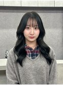 冬に人気な透明感暗髪グレージュ