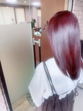 アミリー 成田飯田町店(Amily) チェリーレッド 艶カラー ロング艶髪20代30代40代50代60代