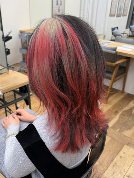 ベル 表参道Terrace(Belle) ローライトカラーハイブリーチシャギーウルフハイレイヤーウルフ