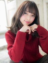 モッズヘア 福岡天神店&nbsp;mod's天神/斜めバング韓国風レイヤーカットフェミニンロングj