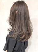 スモーキーアッシュ_ココアブラウンフリンジウェーブ_ba294072