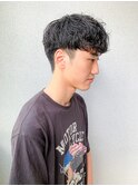 ソフトツーブロックショートレイヤーマッシュ