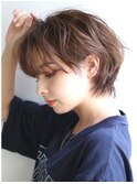 大人可愛い20代30代40代チョコレートブラウン無造作ショート