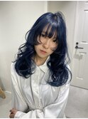 ネイビーブルー/ブルーカラー/顔まわりレイヤー/永尾しおり