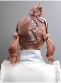 王冠ヘアアレンジ☆推し活推しカラーヘアセットヘアメイク