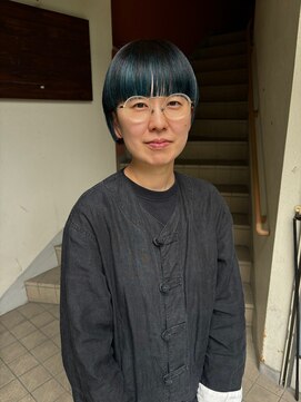 コレットヘアー ザモリオカ(Colette HAIR the MORIOKA) サイドバング×ブルーグリーン