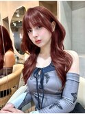 フェミニンロング×韓国顔周りレイヤーカットブリーチなし[大宮]