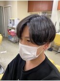 センターパート黒髪コンマバングカジュアルマニッシュk1名護大東