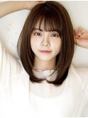 愛されミディアムヘア/顔まわり/小顔/髪質改善マロンベージュ