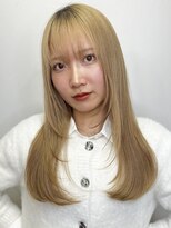 シェノン 心斎橋(CHAINON)&nbsp;レイヤー/顔周りレイヤー/ワンホンレイヤー/ミルクティベージュ