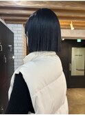 表参道 | 切りっぱなしボブ/ブルーブラック/髪質改善/バッサリ