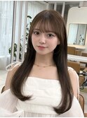 韓国風ナチュラルストレート×シースルーバング