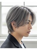 シルバーカラーホワイトカラーバレイヤージュハイライト