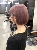 ケアブリーチ2回～＊ピンクベージュ/ミニボブ