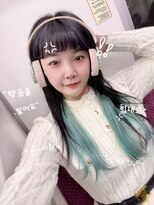 ワン(ONE)&nbsp;10代20代30代人気★インナーカラーワンホンエクステ×ブルー