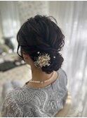 シニヨン／結婚式／お呼ばれヘア／二次会へア／ロングヘア