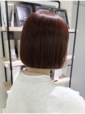 【大人可愛いチェリーブラウンボブ】