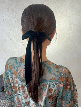 ヌイ(nui) ［佐賀/結婚式ヘア/お呼ばれアレンジ/タイトアレンジ/リボン]