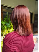 スクエアウーノ 博多(SQUARE＊UNO HAKATA)&nbsp;30代の軽やかオレンジ/髪質改善/大人ボブ/水素カラー