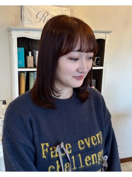 セットアップ 岡山北長瀬店(SET-UP) レイヤーカット×オレンジブラウン