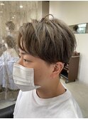 マッシュ　ミルクティーカラー　メンズ