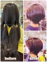 エメールヘア(aimere hair) 襟足のくびれ感と軽さの可愛いピンクショートボブ