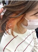 インナーカラー/ハイトーン/イヤリングカラー/オレンジ
