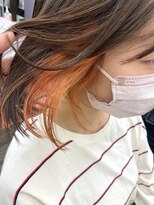 美容室 びゃんびゃん 社店&nbsp;インナーカラー/ハイトーン/イヤリングカラー/オレンジ