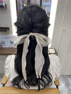 エイム ヘアメイク 横川店(eim HAIR MAKE) ゆるふわハーフアップ