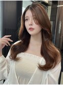 表参道学割U24 くびれヘアナチュラル韓国ヘアチョコレートカラー