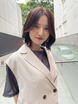 ロンドシェリ 仙台(Lond Cheri) くびれボブ/韓国/顔まわり/レイヤーカット/グレージュカラー