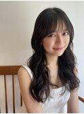大人かわいいふわっとロングレイヤー/小顔シースルー前髪