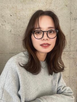 ノイ(noi) 顔周りレイヤーカットミルクティーベージュカラー前髪カット