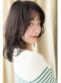 アッシュブラックルーズカールこなれセミディY上尾20代30代40代