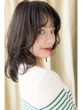 モッズヘア 上尾西口店(mod's hair) アッシュブラックルーズカールこなれセミディY上尾20代30代40代