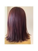 ラベンダーブラウン×外ハネミディアム
