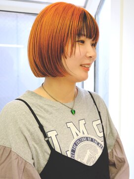 ムロ(Mulo) ミニボブ大人可愛いブリーチオレンジ