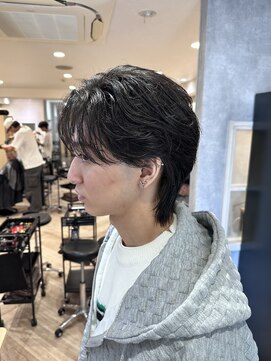 曲がる縮毛矯正専門店 バイ レイズ 名駅(曲がる縮毛矯正専門店 by RAYS) フェザーパーマ 襟足あり センターパート K