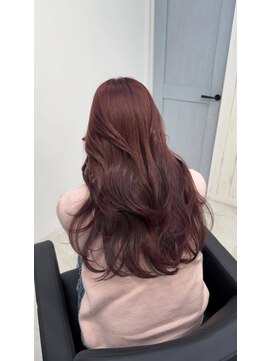 ワク 藤沢店(waku) レイヤー　レッド　ブリーチなし