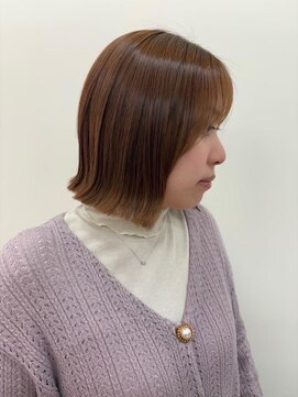 コンティロミー(CONTI ROMMY.) くびれボブ髪質改善ナチュラルブラウン切りっぱなしボブ◎本厚木