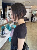 大人可愛いショートボブ白髪ぼかし20代30代40代/大分